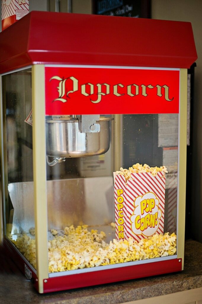 popcorn machine, old-fashioned, popcorn